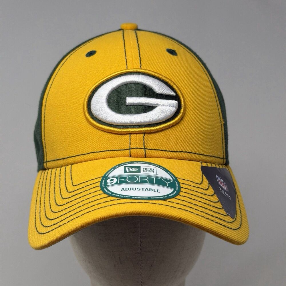 Green Bay Packers New Era 9FORTY Adjustable Hat Green Gold NFL Cap